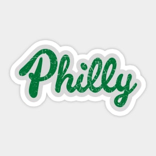 Retro Distressed Philly Sports Logo Green Sticker